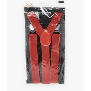 Way to Celebrate! Halloween or Christmas Red Suspenders Adult One Size New